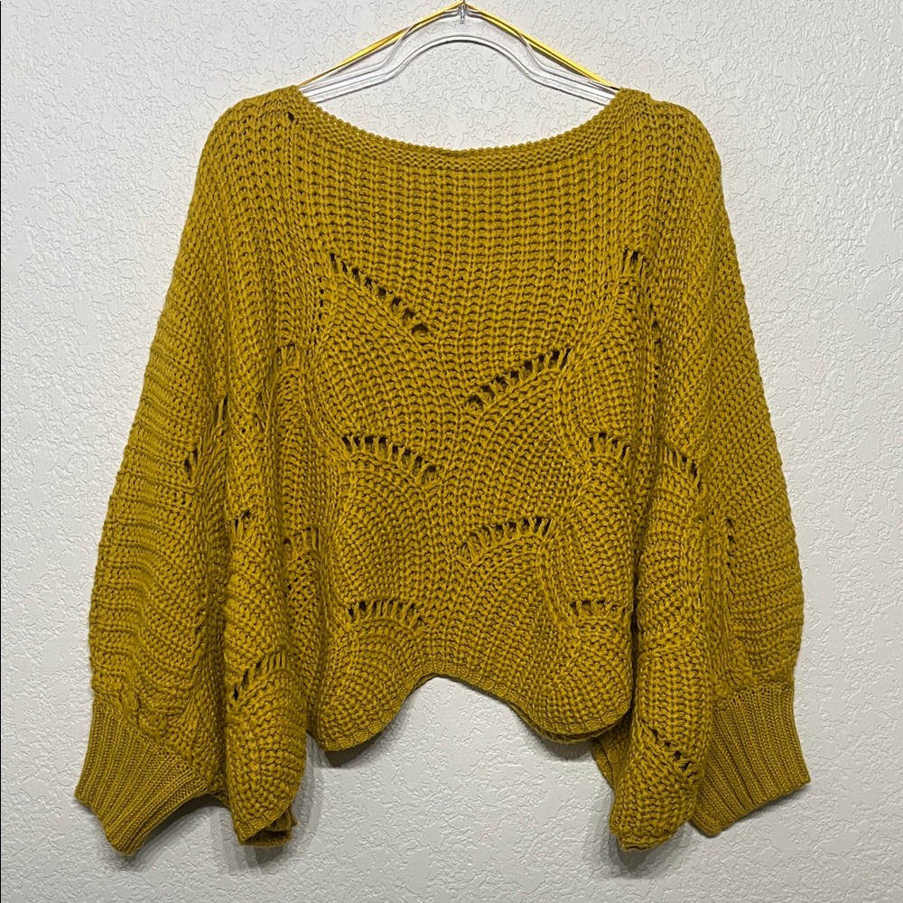 Moon & Madison Women’s Size Medium Mustard Knit Sweater - Picture 6 of 6